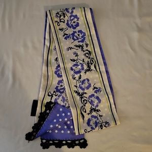 Beautiful Floral/Polka Dot Anna Sui Silk Scarf.